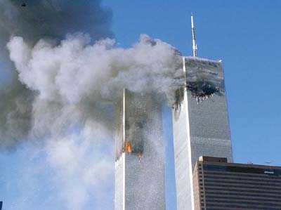 Die brennenden Türme des World Trade Center