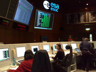 Testlauf im ESA-Kontrollzentrum