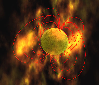 Magnetare sind schnell rotierende Neutronensternen mit extrem starkem Magnetfeld