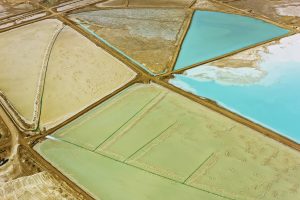 Luftaufnahme der Silver Peak Lithium Mine, Nevada