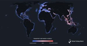 Seekarte der weltweiten Routen von Transport- und Energieschiffen