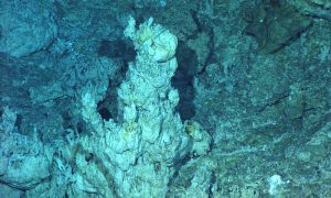 Foto vom Schlotfeld der hydrothermalen Quelle von „Lost City“ im Atlantischen Ozean