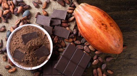 Schokolade und Kakaofrucht