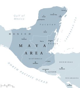 Karte des Herrschaftsgebiets der Maya