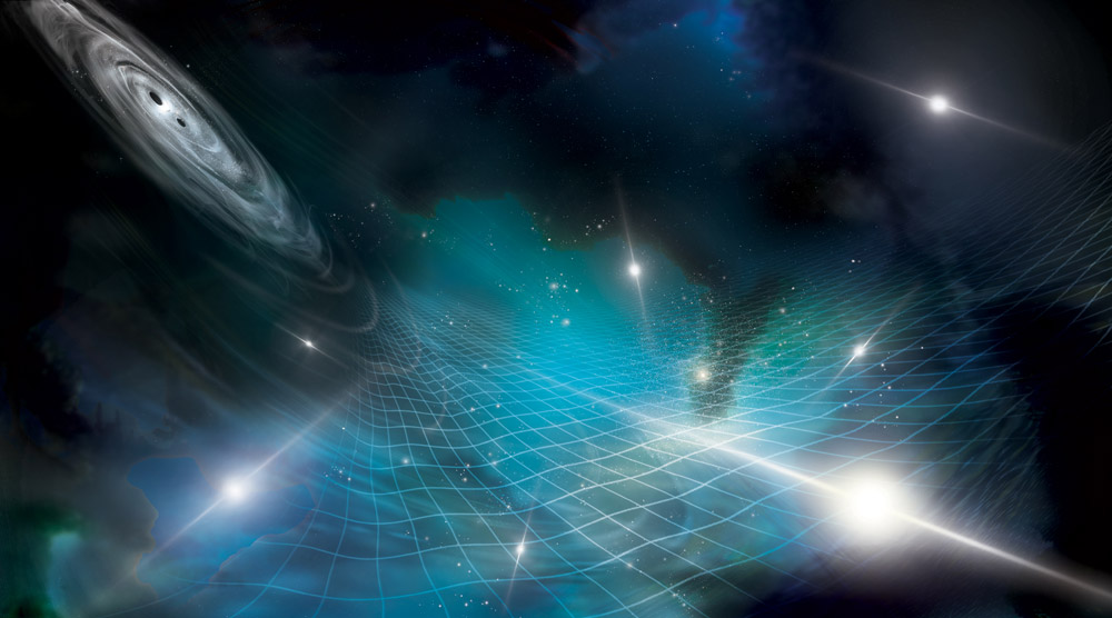 Discovering the background of gravitational waves – the entire universe is filled with the “hum” of space-time oscillations of very long wavelength