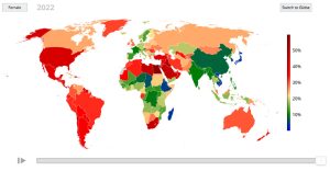 Grafik zeigt Anteil adipöser Frauen weltweit