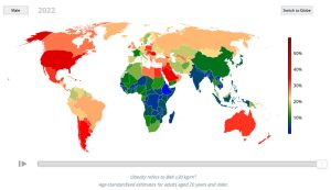 Grafik zeigt Anteil adipöser Männer weltweit