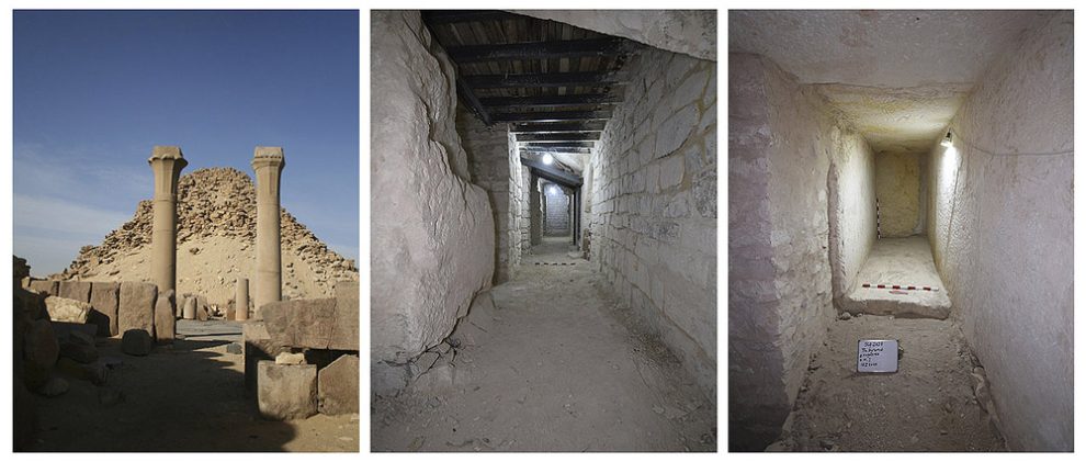 Bilder der Sahura-Pyramide von außen und innen