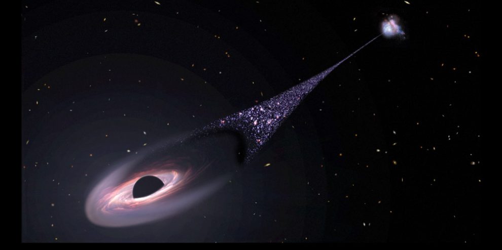 Schwarzes Loch mit Sternenschweif