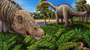 Sauropode beim Fressen