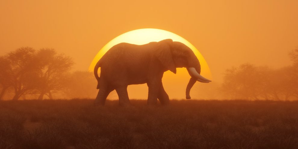 Silhouette eines Elefanten