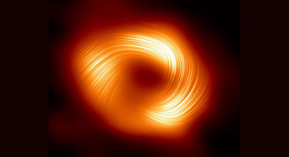Erstes Bild der Magnetfelder ums Schwarze Loch...