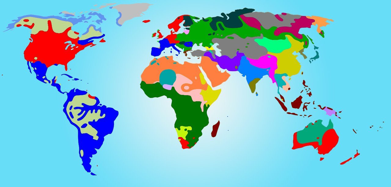 Weltkarte der Sprachfamilien
