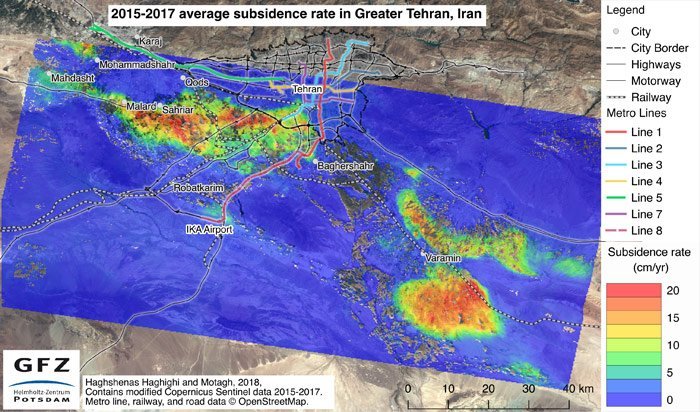 Bodenabsenkung Teheran