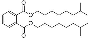 Strukturformel von DINP (Diisononylphthalat)