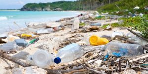 Plastikmüll an einem Strand